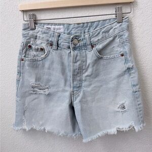 Zara Size 0 Light Blue High Rise Denim Shorts